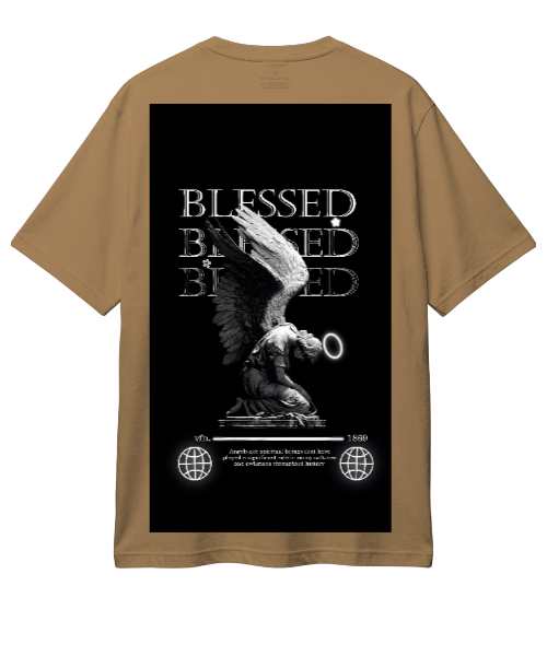 Classisco™ "Blessed" Graphic Print Streetwear T-Shirt - Jet Black